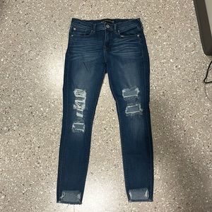 dark ripped skinny jeans